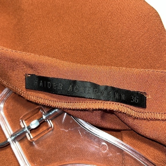 Haider Ackermann Silk Terra Cotta Draped Bottom Zip Top Dress Made in 🇫🇷 36 - Picture 9 of 13